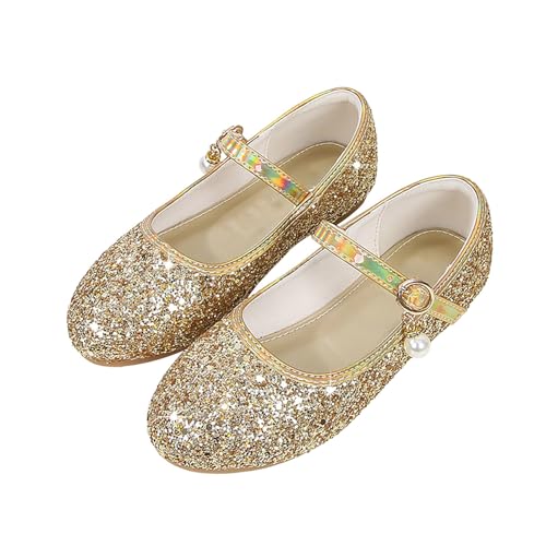 Girls Glitter Princess Dress Shoes 𝗟ow Heel 𝐌ary Jane Birthday Wedding Christmas Part𝐲 Holiday Celebration Shoes
