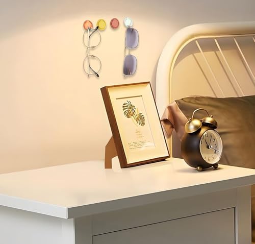 6 Stück Brillenhalter Wand,Brillen Halter,Sonnenbrillen Aufbewahrung Selbstklebender Sonnenbrillenhalter zum Aufhängen an der Wand für Sonnenbrillen Wandorganizer Brillen Wandhalter(6 Farben)
