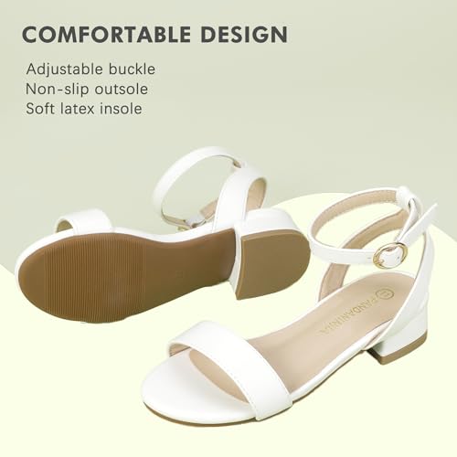 Pandaninjia Girls Sandals Low Heels Dress Shoes Open Toe Flower Girl Wedding Party For Little Big Kid Dress Sandals thumb #3