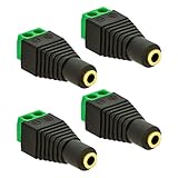 4X Klinken Buchse 3,5mm Adapter > Terminal Block 2-Pin Schraub Klemmen Vergoldet