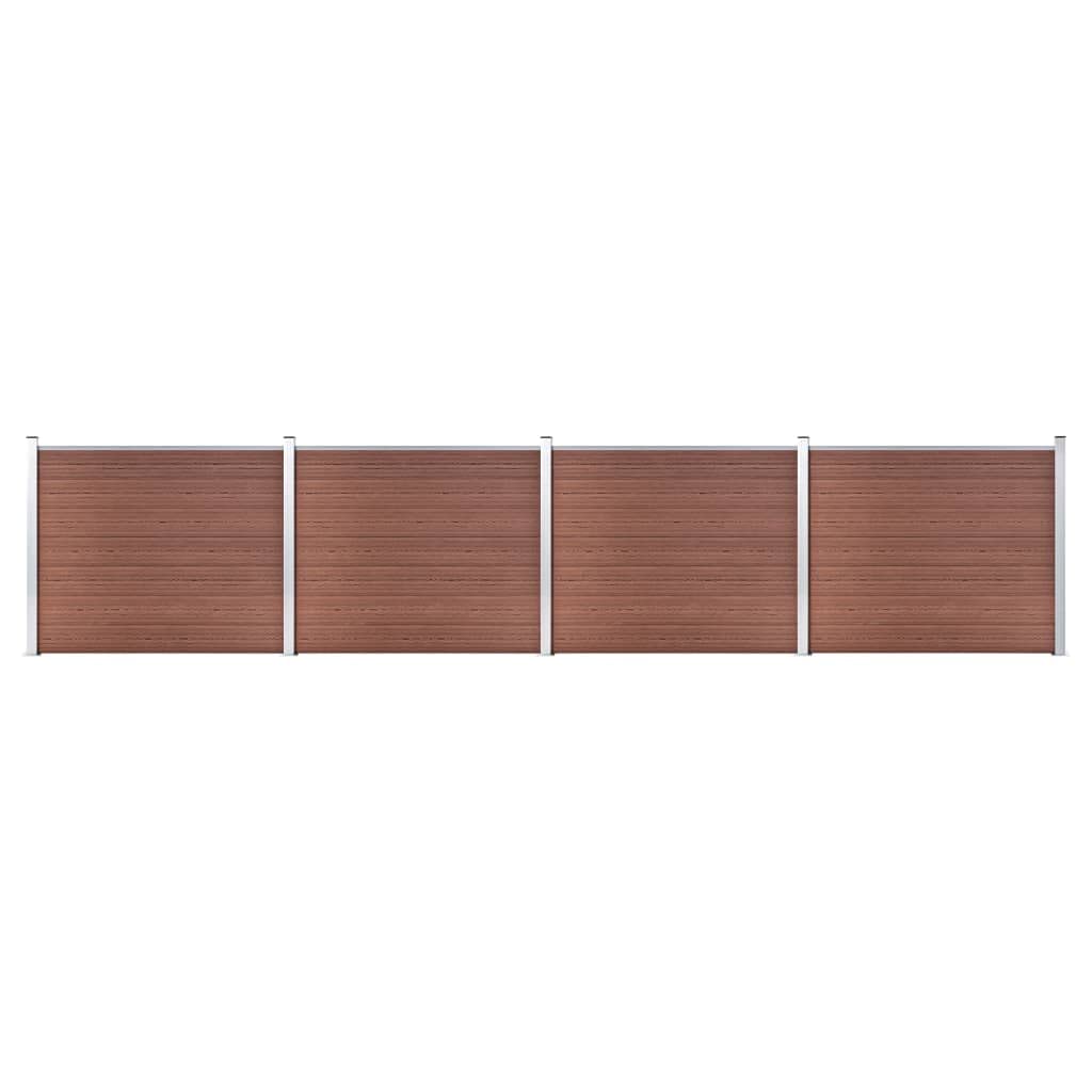 vidaXL Zaunelement Set WPC 699x146 cm Braun