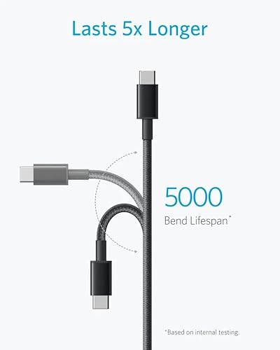 كابل USB-C الى USB A 3.0 من انكر (6 قدم/1.8 متر)، كيبل شحن مضفر من النوع سي عالي المتانة متوافق مع جميع اجهزة اندرويد والمزيد