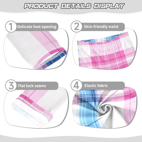 Checkered Pink Girls Leggings,Workout Leggings for Girls Toddler Athletic Legging Size for 3-10T3