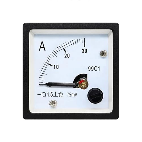Voltímetro analógico de aguja 99C1 de 48x48mm para lectura directa en CC 20V