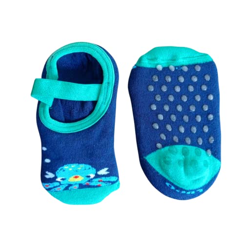 Meia Sapatilha Antiderrapante Infantil Menino Azul Lupo Baby Cor:Azul;Tamanho:20-23;Genero:Masculino