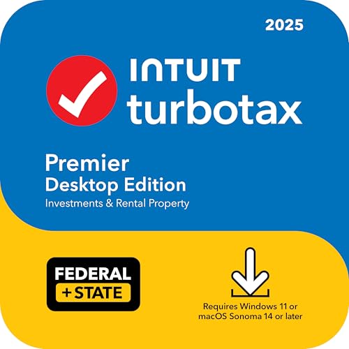 TurboTax Premier Desktop Edition 2025, Federal & State Tax Return
