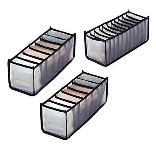 HSLFUAI Lot de 3 inserts de tiroir pour penderie, sacs de rangement transparents, lavables et pliables, peuvent être utilisés pour ranger des chaussettes et des sous-vêtements