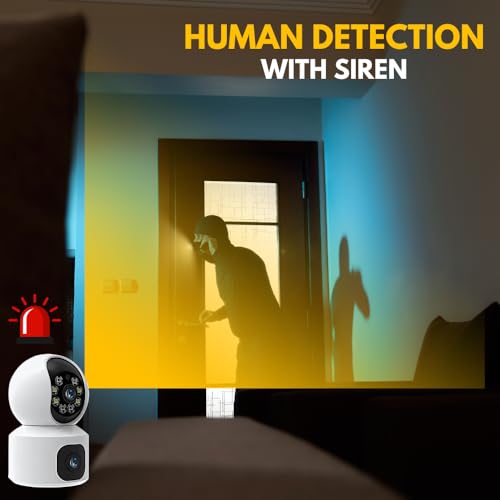 Image of Supercam WiFi Indoor 5+5MP Dual Lens /Screen FHD CCTV Camera with Color Night Vision, Two Way Audio, Motion Detection, Multi Users View and Memory Card Support (Up to 128 GB)
