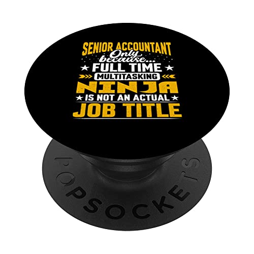 Senior Accountant Job Title Funny Senior Bookkeeper Auditor PopSockets PopGrip Intercambiable
