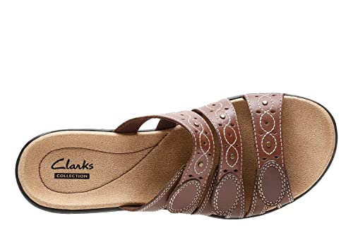 Clarks Clarks Women's Leisa Cacti Slide Sandal, Brown/Multi, 9 W US