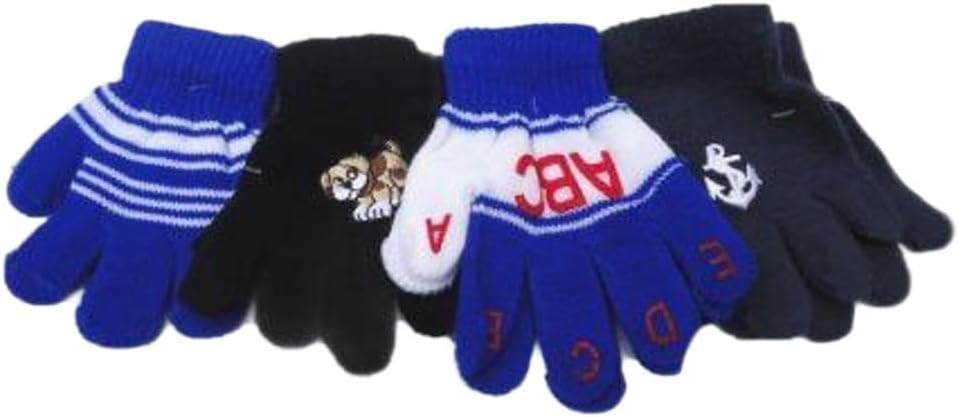 Set of Four Pairs Multicolor Magic Gloves for Infants Toddlers