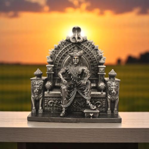 Khandoba Martanda Bhairava Idol Perfect for Office Table,Study Table,Car Dasboard and House Warming Color Sliver