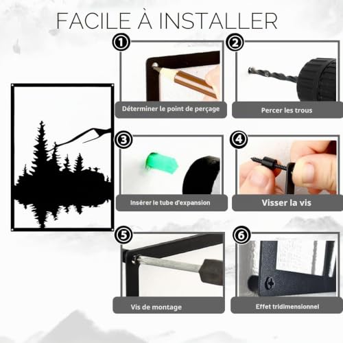 Spalivivre Ensemble De 4 Pièces en Métal Noir, Pour Salon Chambre – vue 3