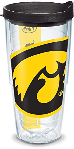 Tervis Iowa Hawkeyes Mascot Colossal Tumbler with Wrap and Black Lid 24oz, Clear