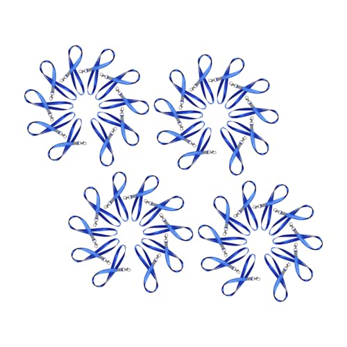 Housoutil 50個ブルー工作牌用精美ロブスタークラスプ付き名札ストラップ 教室オフィス対応耐久性抜群ネームタグホルダー 旅行キャンプ会議用