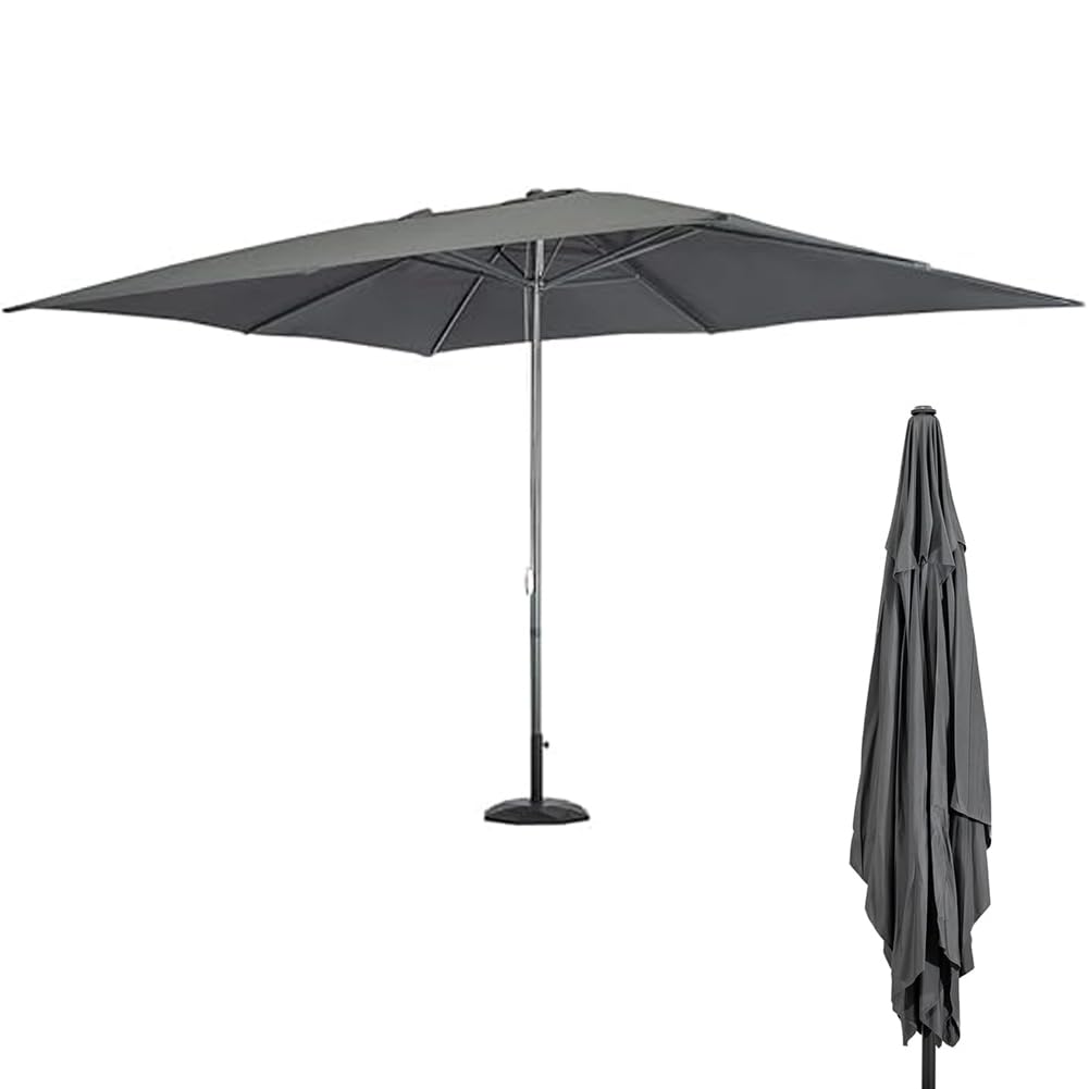 BAKAJI Ombrellone Rettangolare 3 x 4 Metri da Giardino con Palo Centrale in Metallo, Sistema Air Vent Anti Ribaltamento, Arredamento Esterno con 8 Ribs Stecche, Gazebo, Piscina, Terrazzo