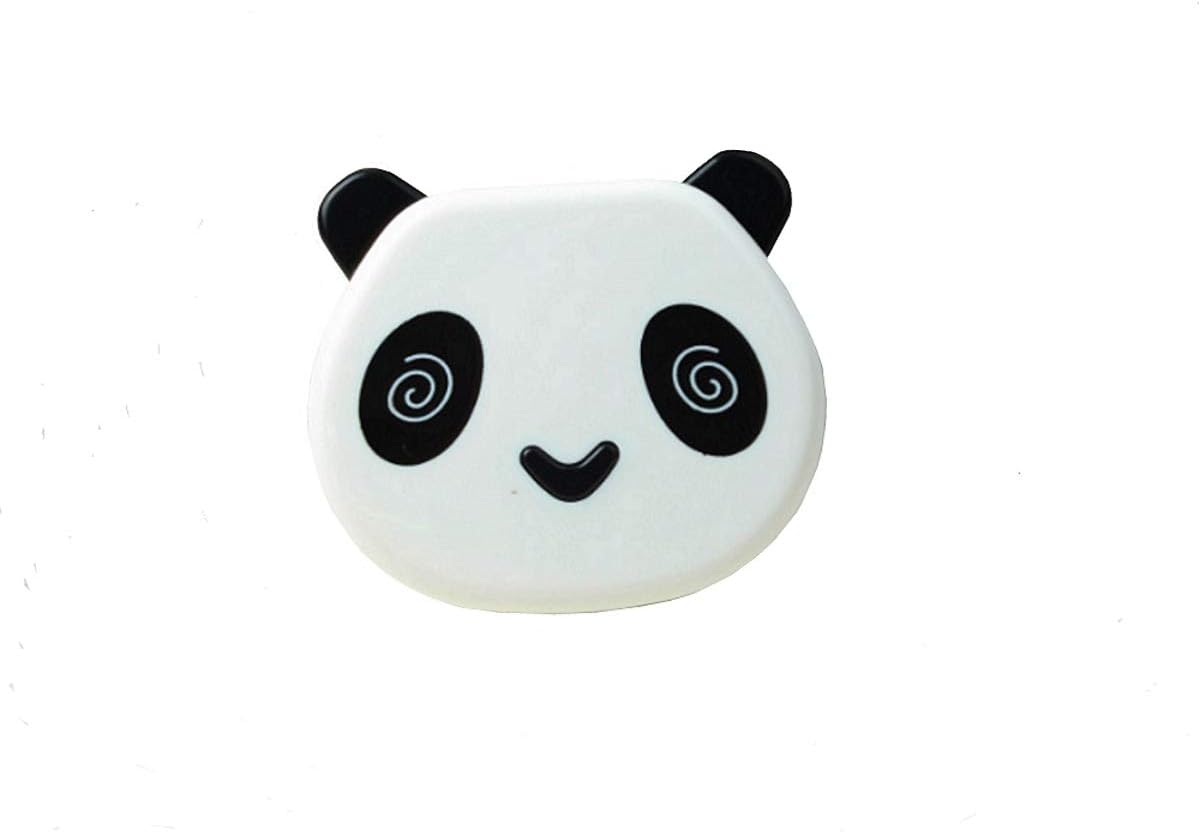 DMtse Cute Panda Simple Contact Lens Travel Case Container Kit Set with Mirror Bottle with Tweezers Container Holder