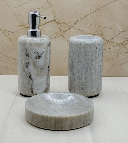 Image of Bathroom Soap Dispenser for Wash Basin & Home Decor Bath Accessories Off White Marble Liquid Dispenser handwash soap | Shampoo |Lotion Dispenser for Bathroom & Kitchen Best in Quality