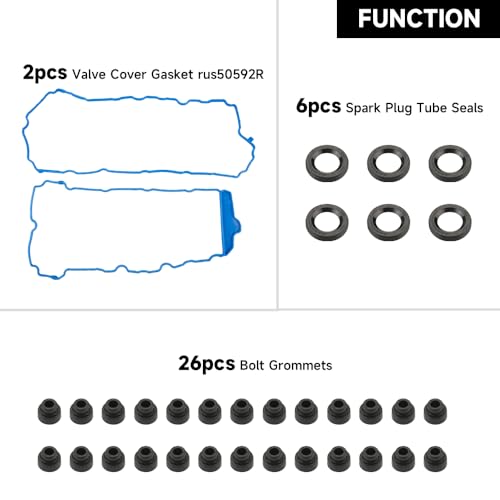Image of Engine Valve Cover Gasket - Compatible for Chevrolet Traverse 2009-2016 for Buick Enclave 2009-2016 for Cadillac CTS 2008-2013 - Replace Part VS50502, VS50808R - Set of 2