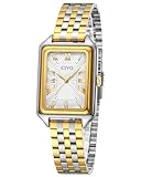 CIVO Orologio Donna Oro Rettangolare: Analogico Impermeabile Orologi Vintage con Cinturino in Acciaio Inox - Elegante Orologio da Donna per Regalo