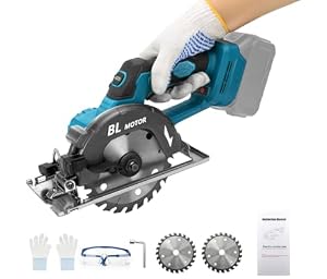 5, 5 Zoll Akku-Kreissäge für Makita 18V, Bürstenlose Mini Handkreissäge mit Digitalanzeige – Sägeblatt Ø 140mm, Schnitttiefe 51mm (0‑45°) Für Holz, Kunststoff, Weichmetall(Ohne Akku)