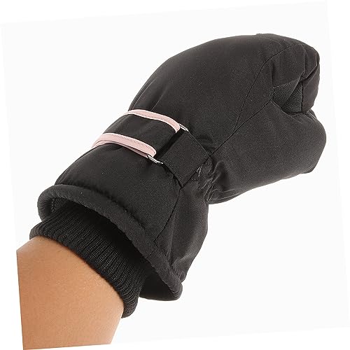 NOLITOY 1 Par Luvas De Esqui Luvas Pretas Luvas De Proteção Para o Inverno Luvas De Equitação Ao Ar