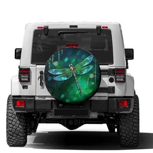 Image of Delerain Dragonfly Spare Tire Covers Waterproof Dust-Proof Spare Wheel Cover Universal Fit for Trailer, RV, SUV, Truck and Many Vehicle (17 Inch for Diameter 31 inch-33 inch)