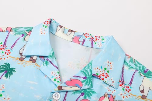 Image of Betusline Girls' and Womens' Hawaiian Shirt Blouse Button Down Beach Shirts