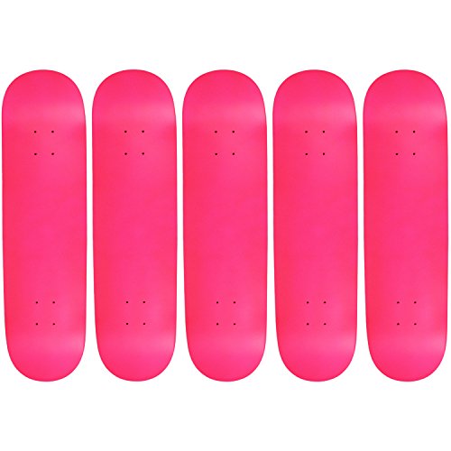 Moose 8.25" Blank Skateboard Deck Neon Pink 7-Ply Canadian Maple