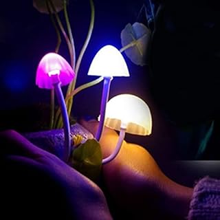 Cute Night Light, 1PC Creative Mushroom LED Avatar Night Light Bed Saving Sensor Light Lamp Romantic