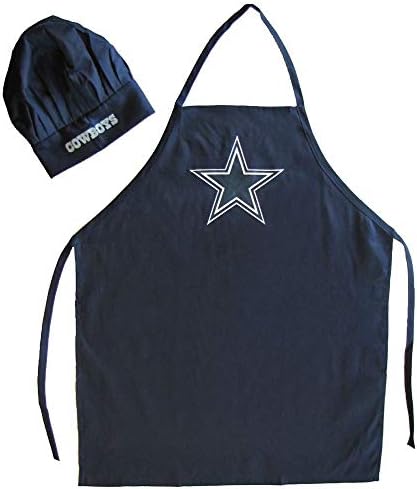 PSG unisex-adult Apron and Chef Hat Set NFL One Size, Dallas Cowboys Navy