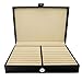 Honey Bear Men/Women's Cufflinks Jewelry Box - Faux Leather Display Case Storage Organizer Black, for Rings Earrings Tie Clips