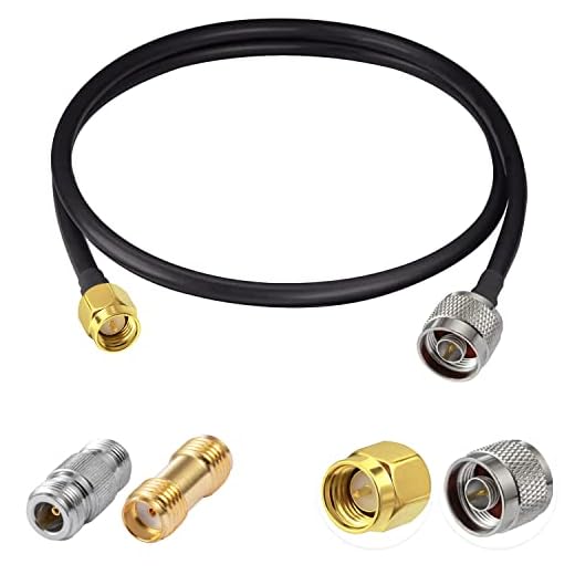 Vecys N auf SMA-Jumper N-Stecker auf SMA-Stecker Verlustarmes Koaxialkabel RG58 3FT/1M + 2PCS Adapters Kit für 3G 4G 5G LTE Antenne Amateurfunk GPS WiFi