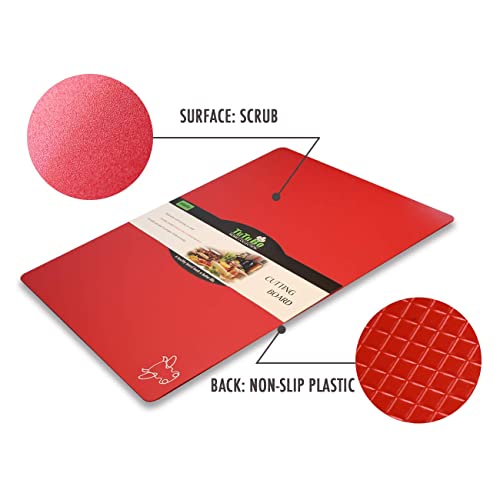 Cutting Board Mats Flexible Plastic Colored Mats with Food Icons, Fotouzy BPA-Free, Non-Porous, Anti-skid back and Dishwasher Safe, Set of 7 Rainbow - 7 Pieces by Fotouzy - Used condition - Image 3
