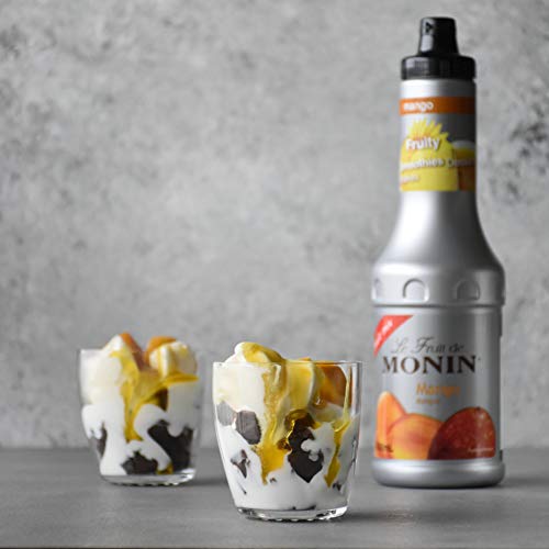 Monin Le Fruit Mango - Fruchtpüree mit Mango (1 x 0,5l) – Zutat für Cocktails, Smoothies, Mocktails und Desserts – für Hobby-Barkeeper und Genießer