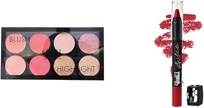 21 Blush Highlighter Palette Silky pigments 24 gm -Chic-01 Lip Seduction Non- Transfer Crayon Lipstick| Lightweight & Longlasting|Creamy Matte Formula - 2.8gm|Red Obsession|02