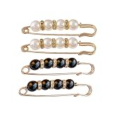 Fancy Rhinestones Pearls Safety Pin Brooch, Pearl Brooch Pins, Sweater Shawl Crystal Clip, for Women