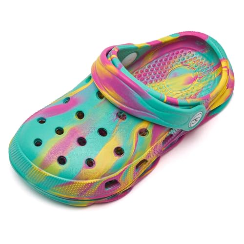 WOUEOI Kid's Tie Dye Clogs Garden Shoes Cartoon Slides Toddler Sandals Beach Slipper Girls Boys2