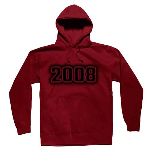 Hoodie 2008 unisexe bordeaux ne rétrécit pas chaud et confortable pour l'hiver