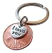I Love You Heart Charm Layered Over 2007 Penny Keychain, 9th Year Anniversary Gift, Birthday Gift, Couples Keychain