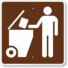 MUTCD Guide Sign for Campground: Trash Dumpster Square Shape 12x12 Inch Metal Sign for Yard, Fence, or Gate