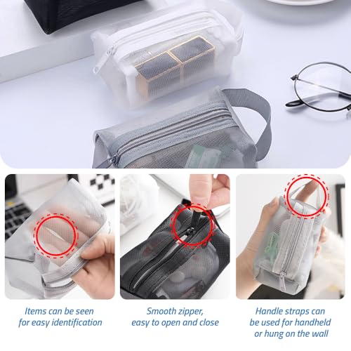 MUWINC Münzgeldbörse-3 Stück Zip Beutel Klein,Mini Zip Beutel,Kann Verwendet Werden,Um änderungen, Lippenstift, Datenkabel Usw. Zu Speichern (10x6.5x4cm)