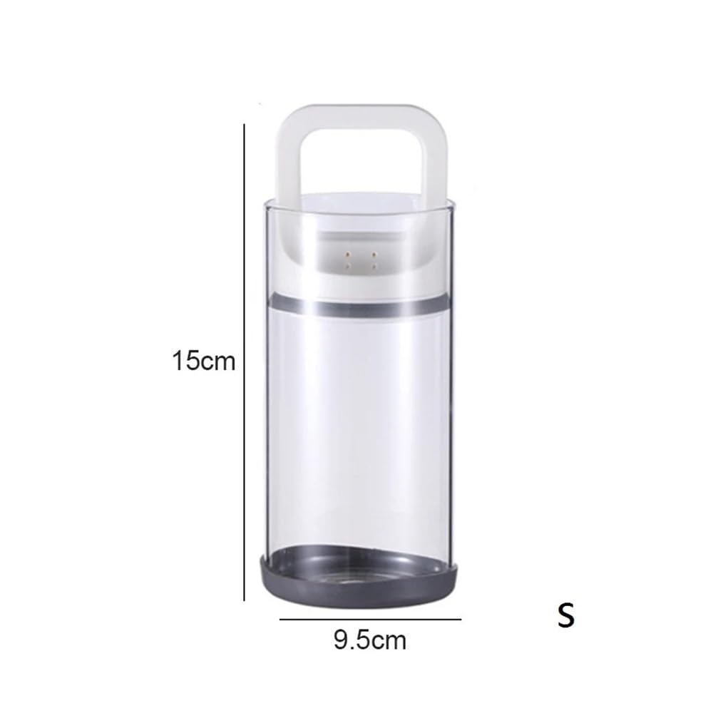 Vakuumversiegelte Behälter für Kaffeebohnen, Küche, Lebensmittelbehälter, Glas, Kaffeedosen, frischhaltend, feuchtigkeitsbeständig, Größe L, Schwarz