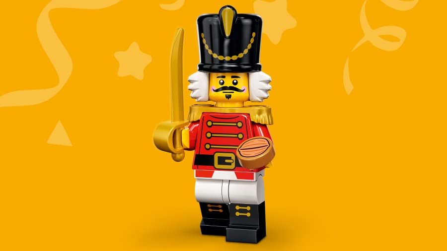 FCP LEGO Series 23 Nutcracker Soldier Minifigure 71034 (Bagged), Yellow,green, Green,yellow, 2 cm x 2 cm x 5 cm