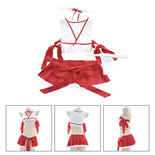 ABOOFAN Womens Lingerie Set Auto Tie Ruffle Guarnição Sutiã E Calcinha Set Com Tiras Babydoll Bodysu