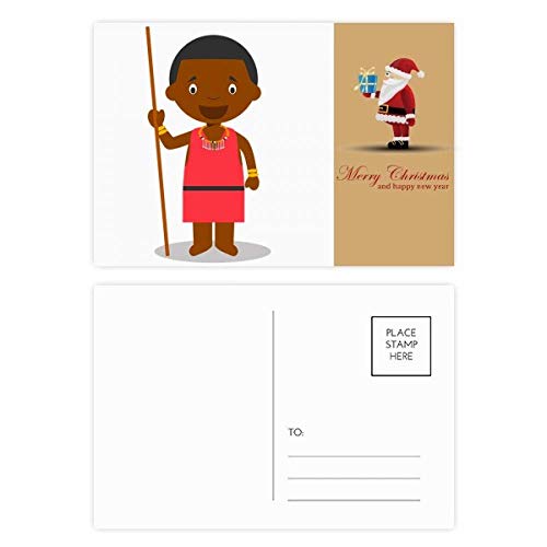 Cartes postales de Père Noël sauvage Kenya : lot de 20 illustrations