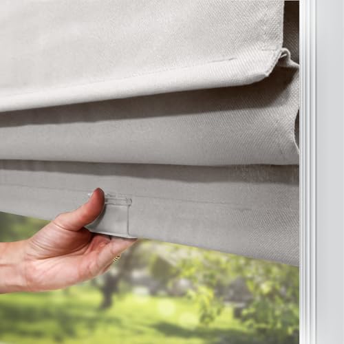 CHICOLOGY Roman Shades for Windows, Roman Window Shades, Roman Shades, Window Treatments, Window Shades for Home, Ridgewood Ultra White (Privacy & Light Filtering), 91.4 cm B X 182.9 cm H