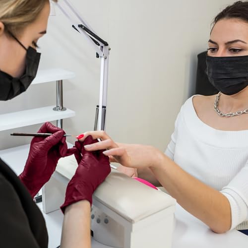 Image of Light Burgundy Nitrile Disposable Gloves - 100 Count - 3 Mil Nitrile Gloves Small - Powder and Latex Free Rubber Gloves - Surgical Medical Exam Gloves - Food Safe Cooking Gloves