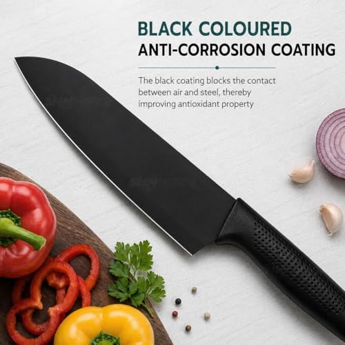 Image of Celvee Knife Set 3-Piece with Knife Sharpener Tool, Stainless Steel Chef Knives, Sharp Cutting Knives for Kitchen, Vegetable, Fruit & Meat Cutting (3 Knife Set + Knife sharpner)