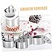 FIXOSHEE 6pcs Stainless Steel Round Cake Mold for Baking Cakes Pastries and Desserts Easy to Cooking for All Baking Needs